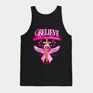 Breast Cancer Believe And Conquer Tank Top